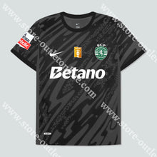 Carregar imagem no visualizador da galeria, Nova Camisola Guarda-Redes Preta Sporting Cp 24/25 Camisola Futebol