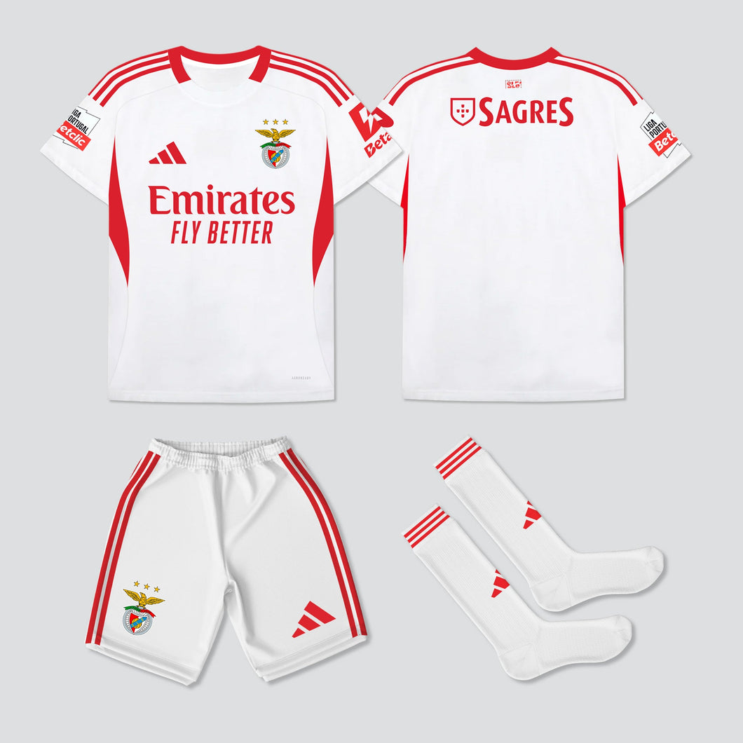 NOVO KIT CRIANÇA 3º EQUIPAMENTO SL BENFICA 25/26 1-2 Anos Camisola Futebol