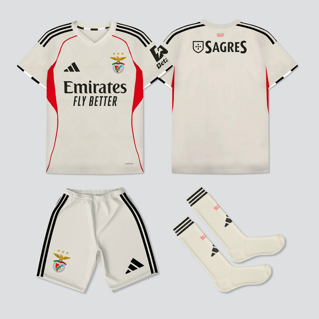 NOVO KIT CRIANÇA ALTERNATIVO SL BENFICA 25/26 1-2 Anos Camisola Futebol