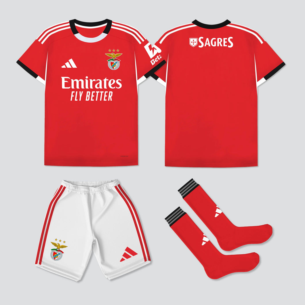 NOVO KIT CRIANÇA PRINCIPAL SL BENFICA 25/26 1-2 Anos Camisola Futebol