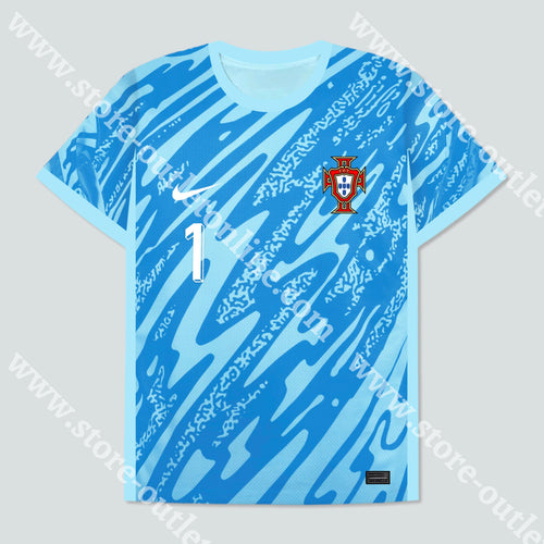 Camisola Guarda-Redes Azul Portugal Euro 2024 Camisola Futebol