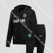 Carregar imagem no visualizador da galeria, Fato Treino Casaco Preto/Branco Sporting Cp 23/24 S
