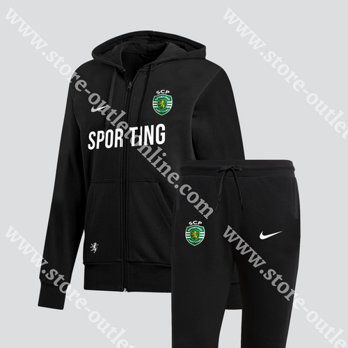 Fato Treino Casaco Preto/Branco Sporting Cp 23/24 S