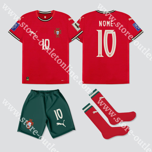 Kit Criança Principal Seleção Portugal Puma 2025 Camisola Futebol