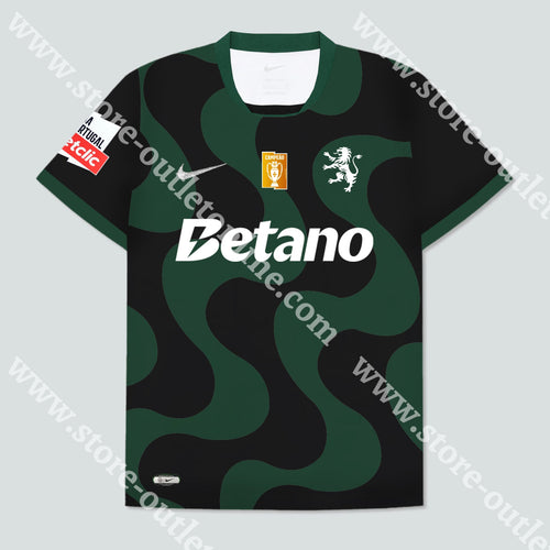 NOVA CAMISOLA ALTERNATIVA PRETA SPORTING CP 25/26 Camisola Futebol