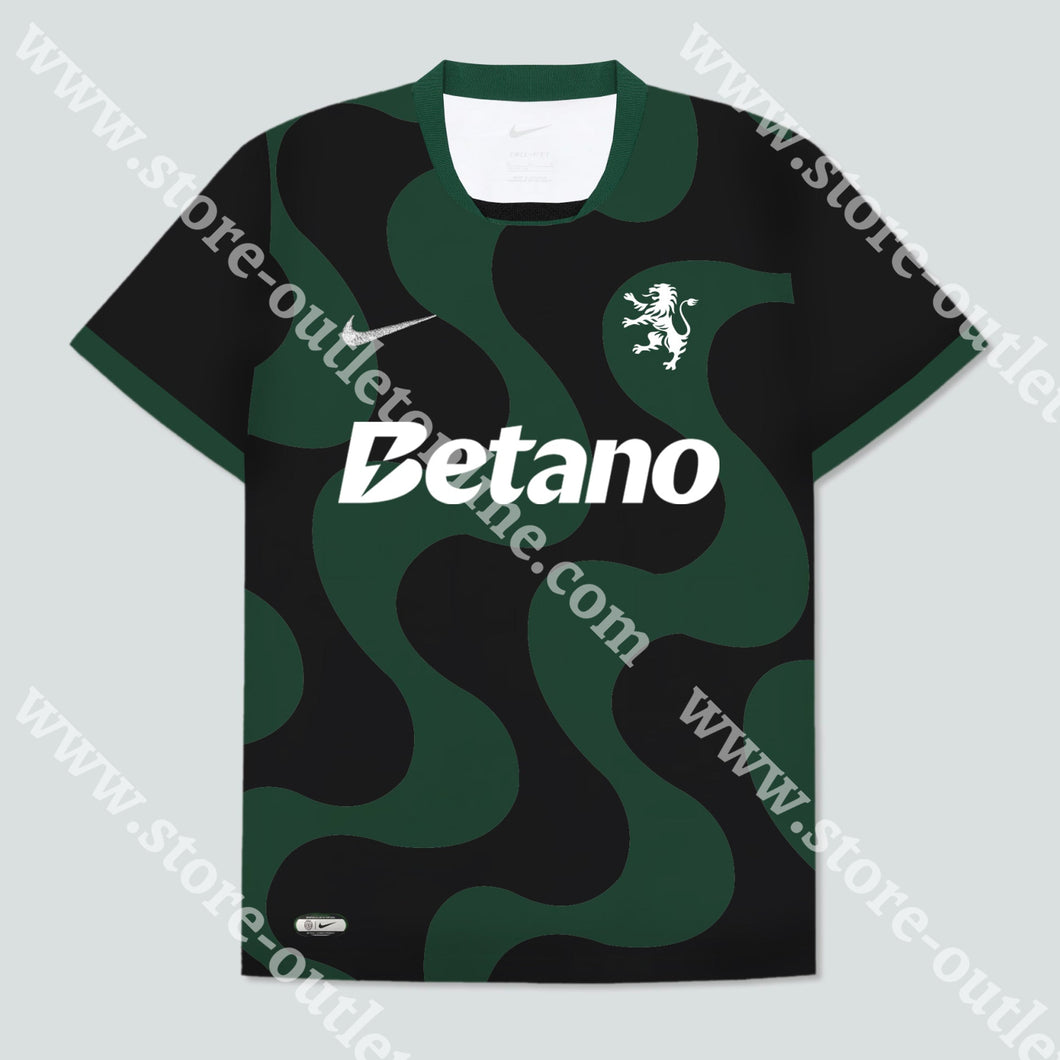 NOVA CAMISOLA ALTERNATIVA PRETA SPORTING CP 25/26 S Camisola Futebol