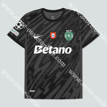 Carregar imagem no visualizador da galeria, Nova Camisola Guarda-Redes Preta Sporting Cp 24/25 Camisola Futebol
