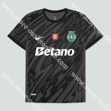 Carregar imagem no visualizador da galeria, Nova Camisola Guarda-Redes Preta Sporting Cp 24/25 Camisola Futebol
