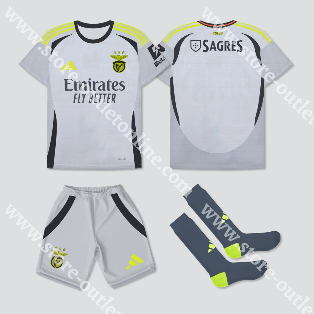 Novo Kit Criança 3º Equipamento Sl Benfica 24/25 Camisola Futebol