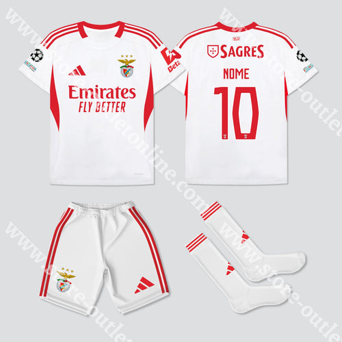 NOVO KIT CRIANÇA 3º EQUIPAMENTO SL BENFICA 25/26 Camisola Futebol