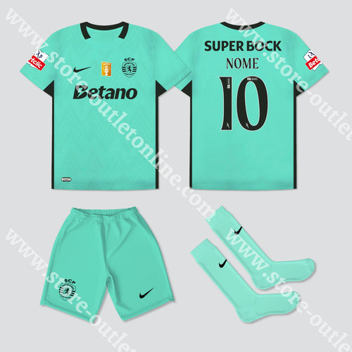 NOVO KIT CRIANÇA 3º EQUIPAMENTO SPORTING CP 25/26 Camisola Futebol