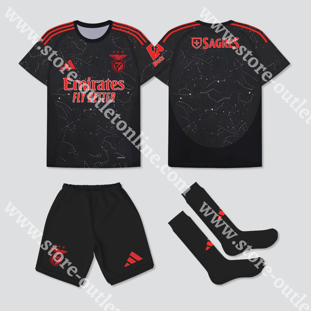 Novo Kit Criança Alternativa Sl Benfica 24/25 1-2 Anos Camisola Futebol