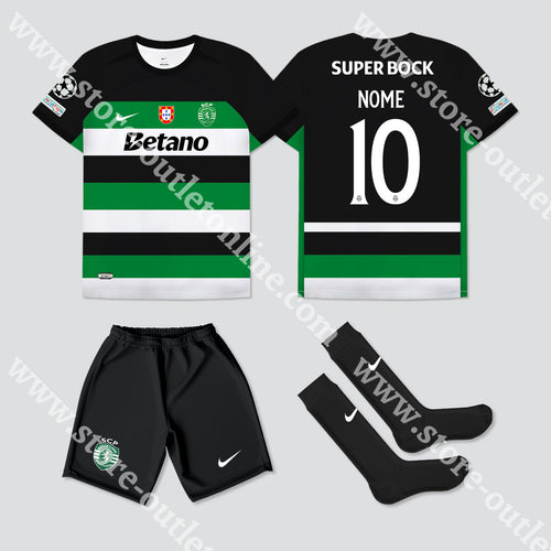 Novo Kit Criança Principal Sporting Cp 24/25 Camisola Futebol