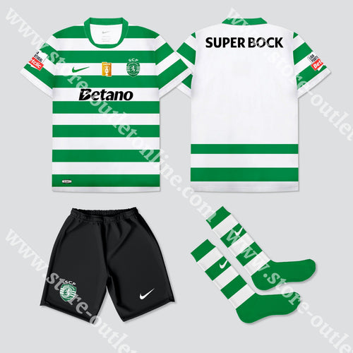 NOVO KIT CRIANÇA PRINCIPAL SPORTING CP 25/26 Camisola Futebol