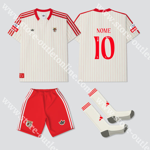 NOVO KIT CRIANÇA RETRO SL BENFICA 25/26 Camisola Futebol