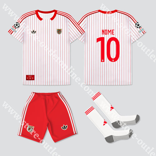 NOVO KIT CRIANÇA RETRO SL BENFICA 25/26 Camisola Futebol
