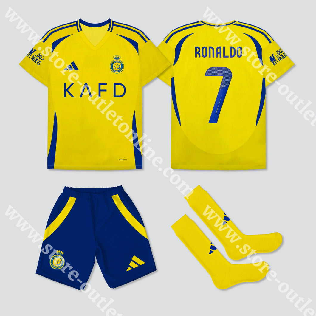 Novo Kit Criança ’ Ronaldo 7 Al-Nassr 24/25 1-2 Anos