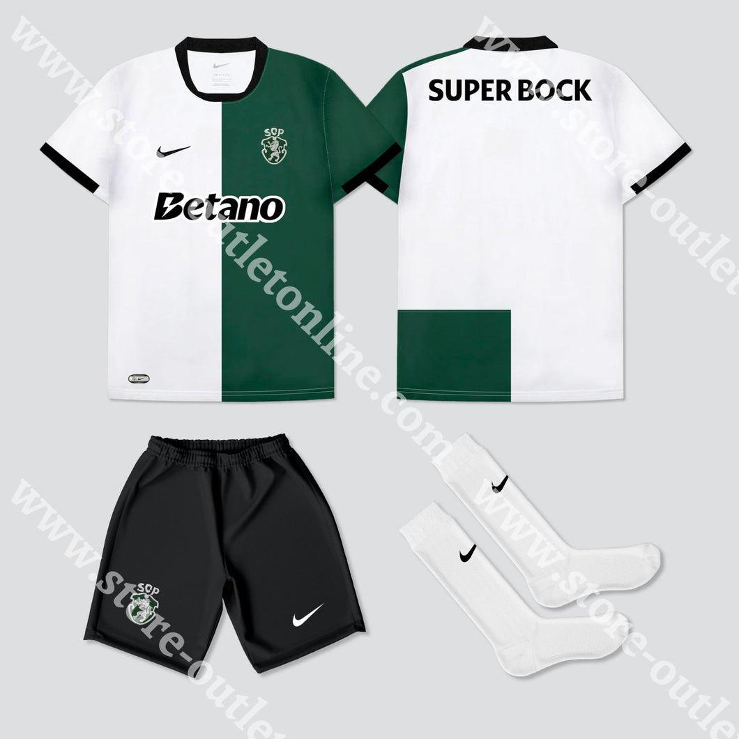 NOVO KIT CRIANÇA STROMP SPORTING CP 25/26 1-2 Anos Camisola Futebol