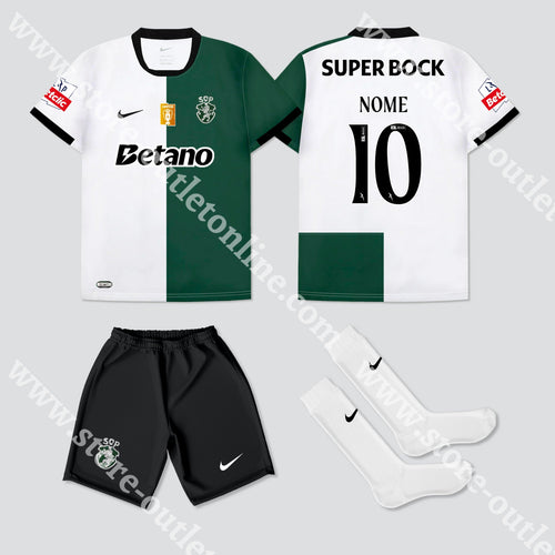 NOVO KIT CRIANÇA STROMP SPORTING CP 25/26 Camisola Futebol