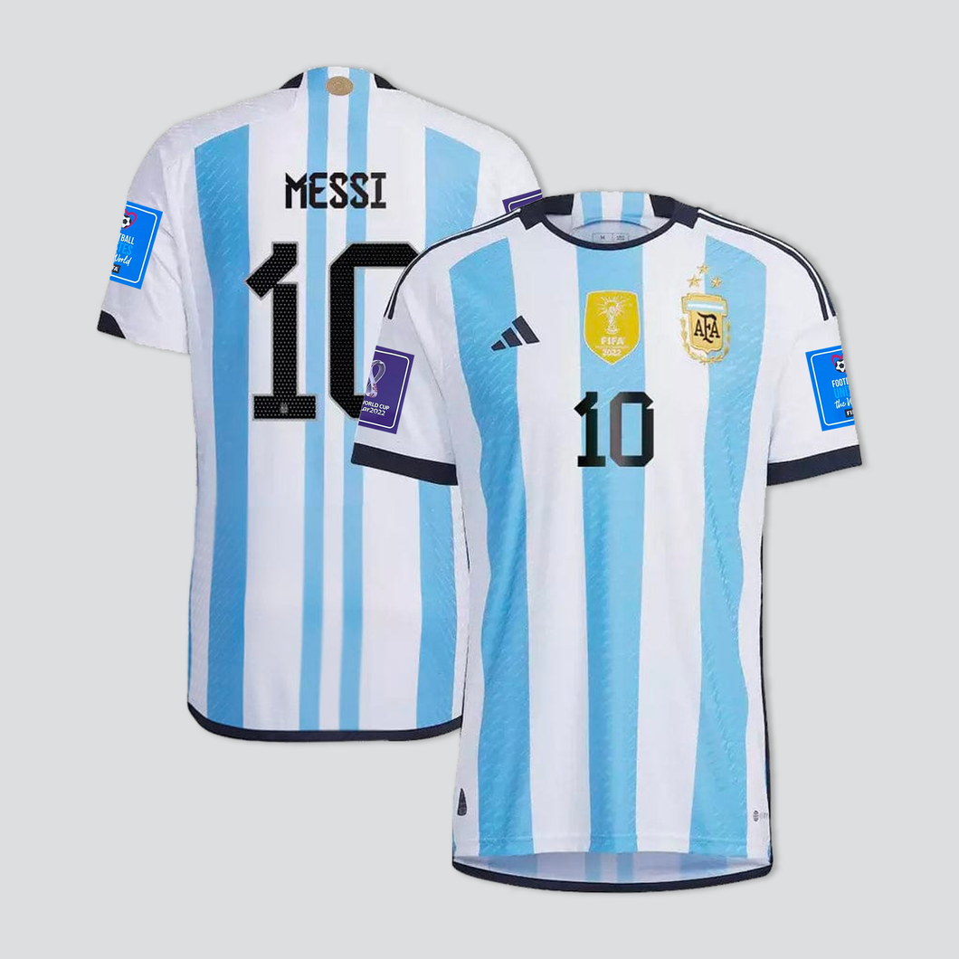 Camisola Messi 10 Argentina Campeão Mundial 2022 L